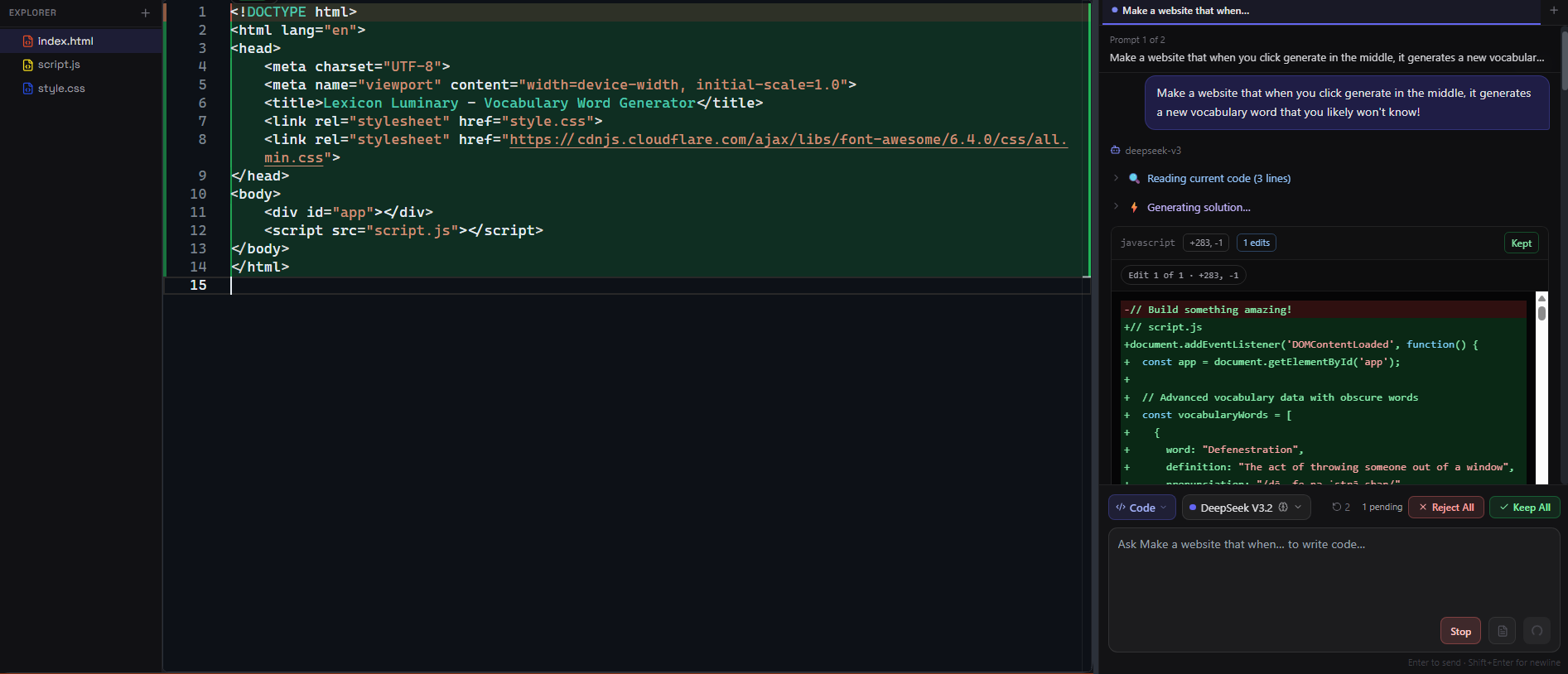 AlgoArena Agentic Workspace Builder Mode