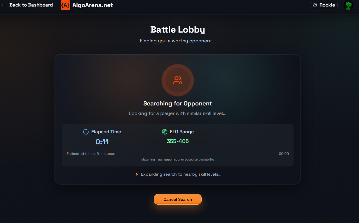 AlgoArena Practice and Battles